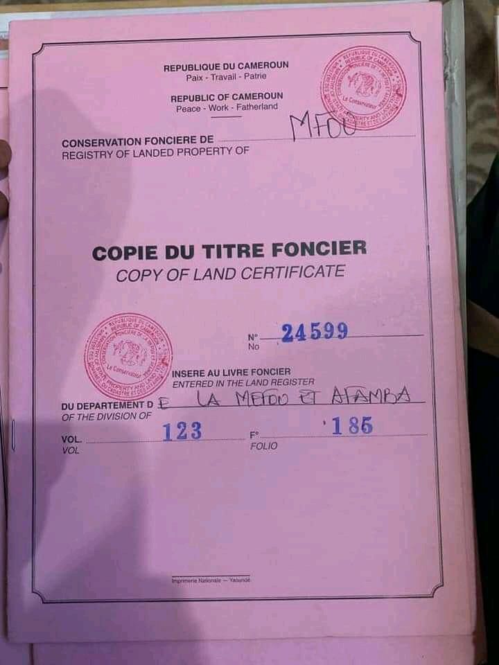 25 hectares de terrain titre a vendre (35 km carrefour Nkoabang );